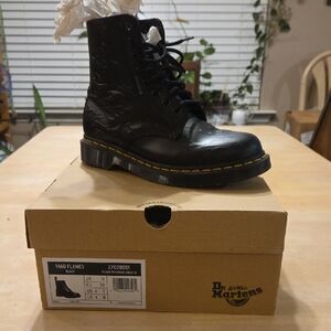 Dr. Martens Black 1460 Flame Boots